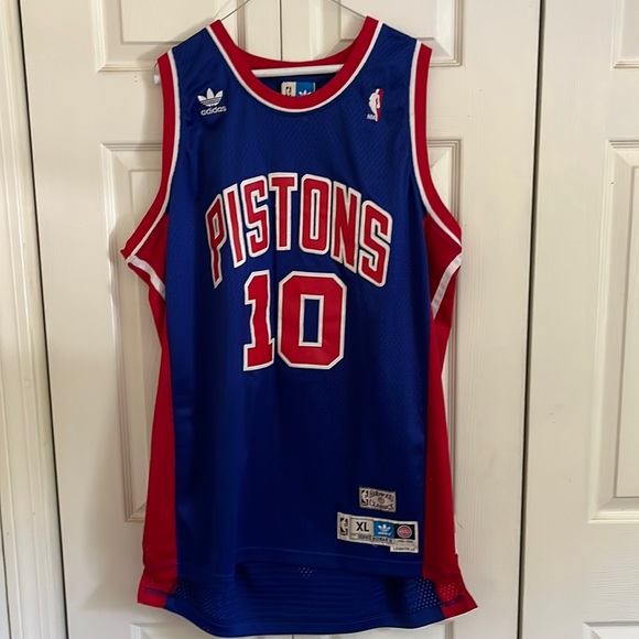 adidas Shirts Adidas Hardwood Classics Dennis Rodman Detroit Pistons Basketball Jersey Xl